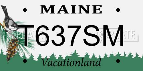 T637SM Maine License Plate