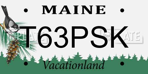 T63PSK Maine License Plate