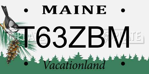 T63ZBM Maine License Plate