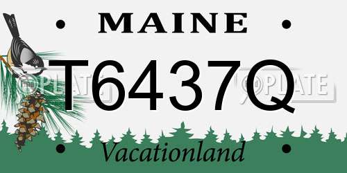 T6437Q Maine License Plate