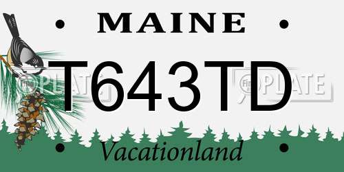 T643TD Maine License Plate