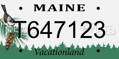 T647123 Maine License Plate