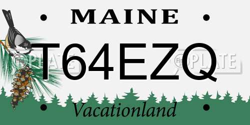 T64EZQ Maine License Plate