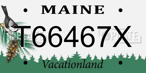 T66467X Maine License Plate