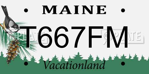 T667FM Maine License Plate