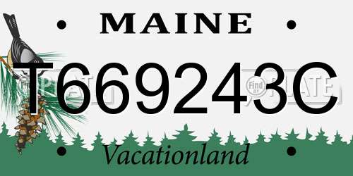 T669243C Maine License Plate