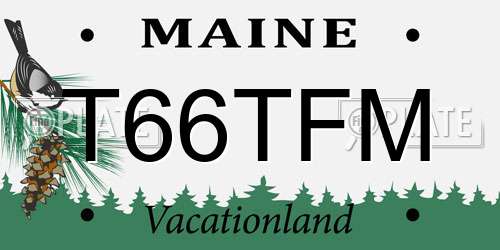 T66TFM Maine License Plate