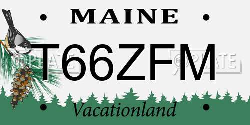 T66ZFM Maine License Plate