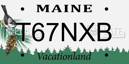 T67NXB Maine License Plate