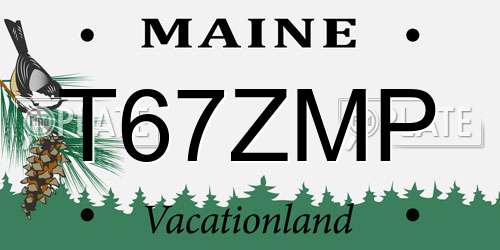 T67ZMP Maine License Plate