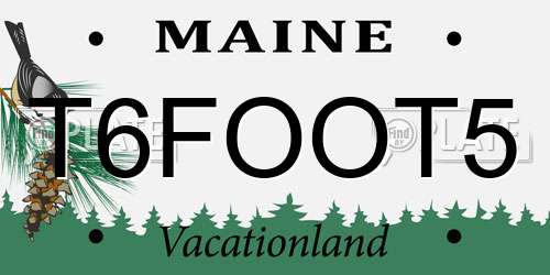 T6FOOT5 Maine License Plate