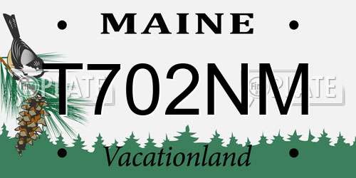 T702NM Maine License Plate
