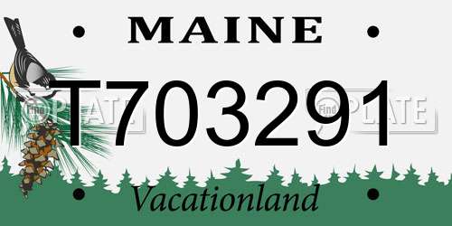 T703291 Maine License Plate