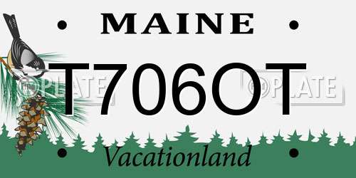 T706OT Maine License Plate