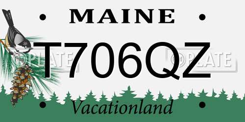 T706QZ Maine License Plate