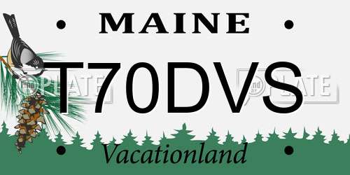 T70DVS Maine License Plate