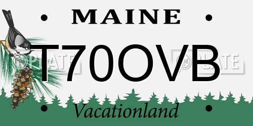 T70OVB Maine License Plate