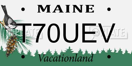 T70UEV Maine License Plate