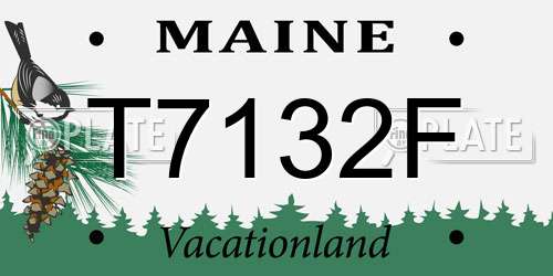 T7132F Maine License Plate