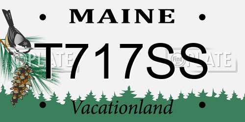 T717SS Maine License Plate