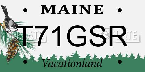 T71GSR Maine License Plate