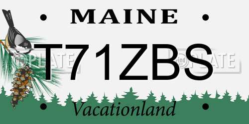 T71ZBS Maine License Plate