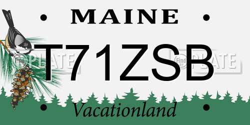 T71ZSB Maine License Plate