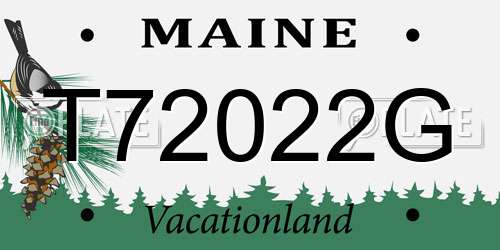 T72022G Maine License Plate