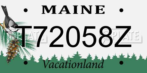T72058Z Maine License Plate
