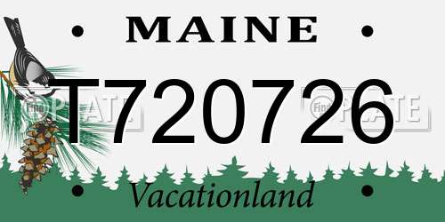 T720726 Maine License Plate