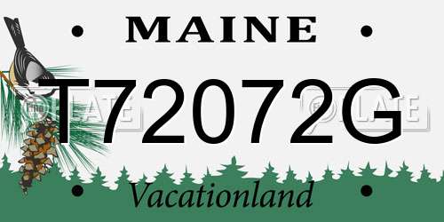 T72072G Maine License Plate
