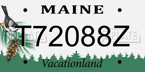 T72088Z Maine License Plate
