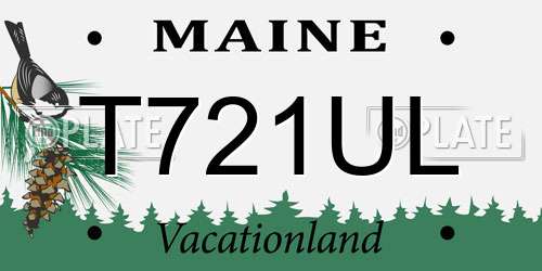 T721UL Maine License Plate