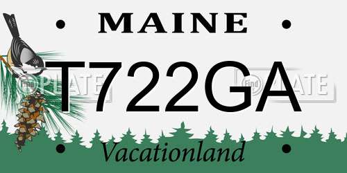 T722GA Maine License Plate