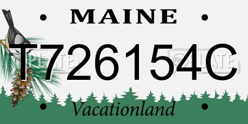 T726154C Maine License Plate