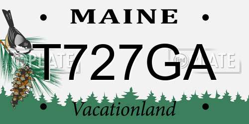 T727GA Maine License Plate