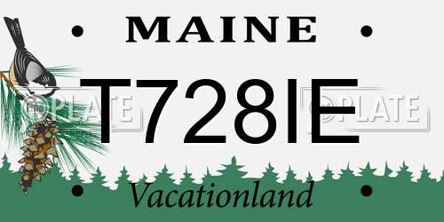 T728IE Maine License Plate
