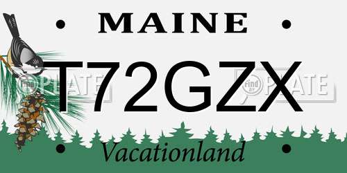 T72GZX Maine License Plate