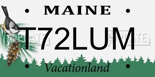 T72LUM Maine License Plate