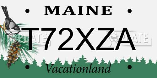 T72XZA Maine License Plate