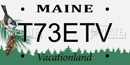 T73ETV Maine License Plate