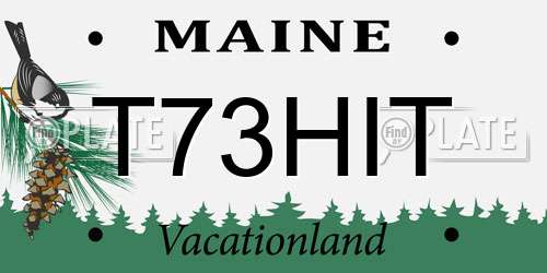 T73HIT Maine License Plate