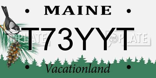T73YYT Maine License Plate