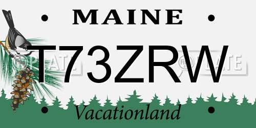 T73ZRW Maine License Plate