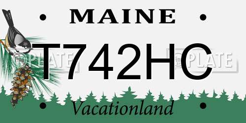 T742HC Maine License Plate
