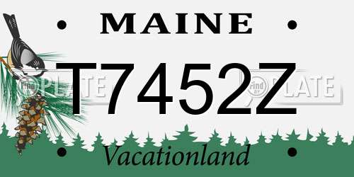 T7452Z Maine License Plate