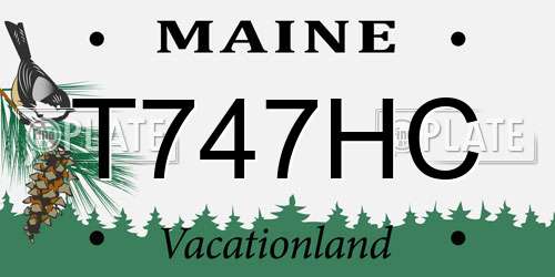 T747HC Maine License Plate