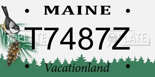 T7487Z Maine License Plate