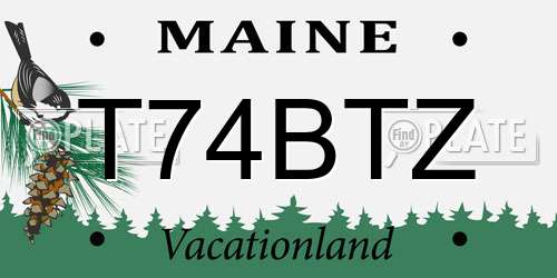 T74BTZ Maine License Plate