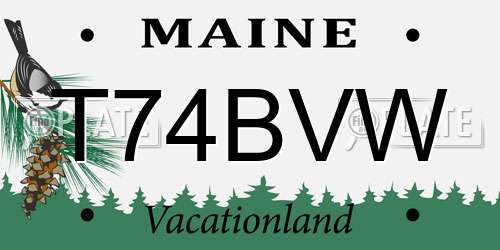 T74BVW Maine License Plate